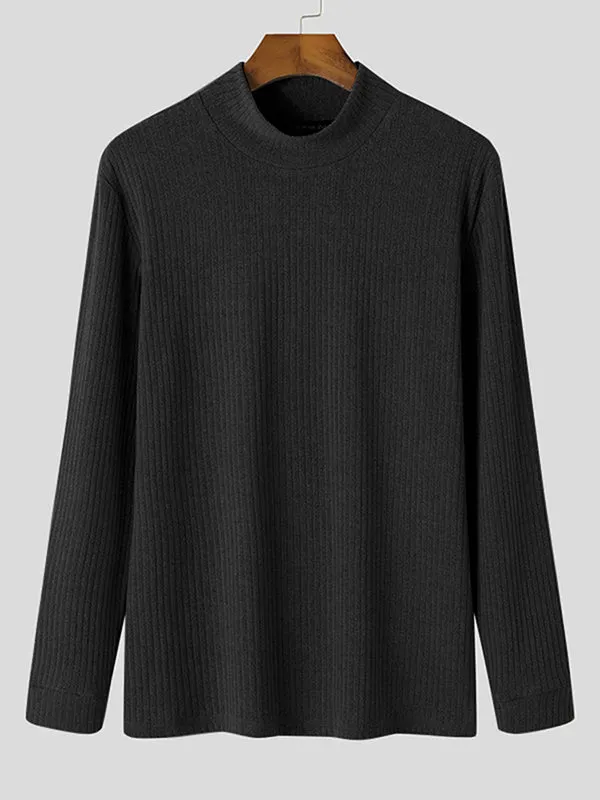 Maxct - Mens Solid Half Collar Long Sleeve Sweater