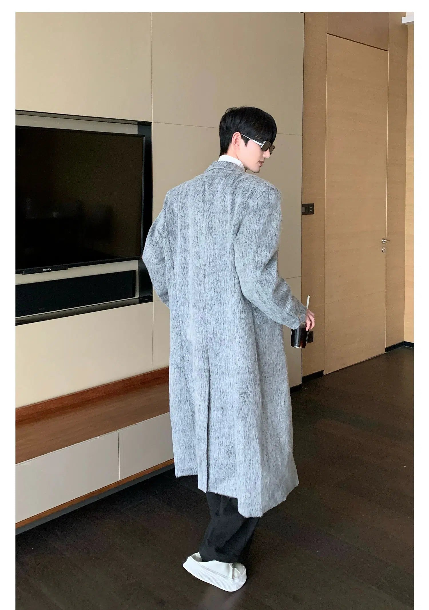 Maxct Mid-length Shoulder Padded Woolen Coat