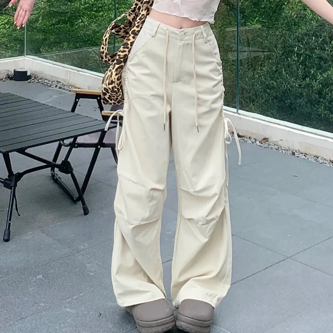 Maxct Side Drawstring Pleated Cargo Pants