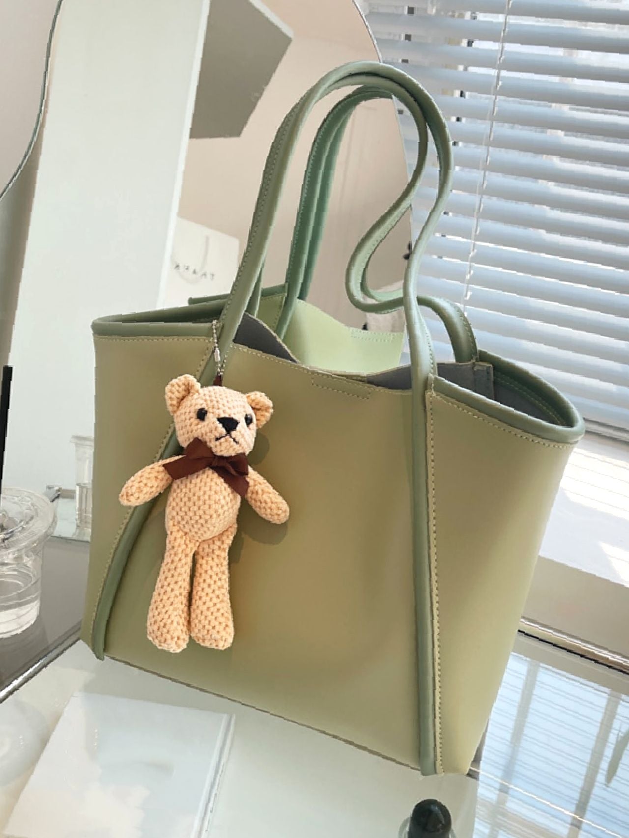 Maxct - Contrast Binding Tote Bag with Inner Pouch  - Women Tote Bags