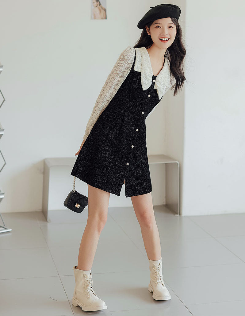 Lace Bow Sweater Dress Maxct