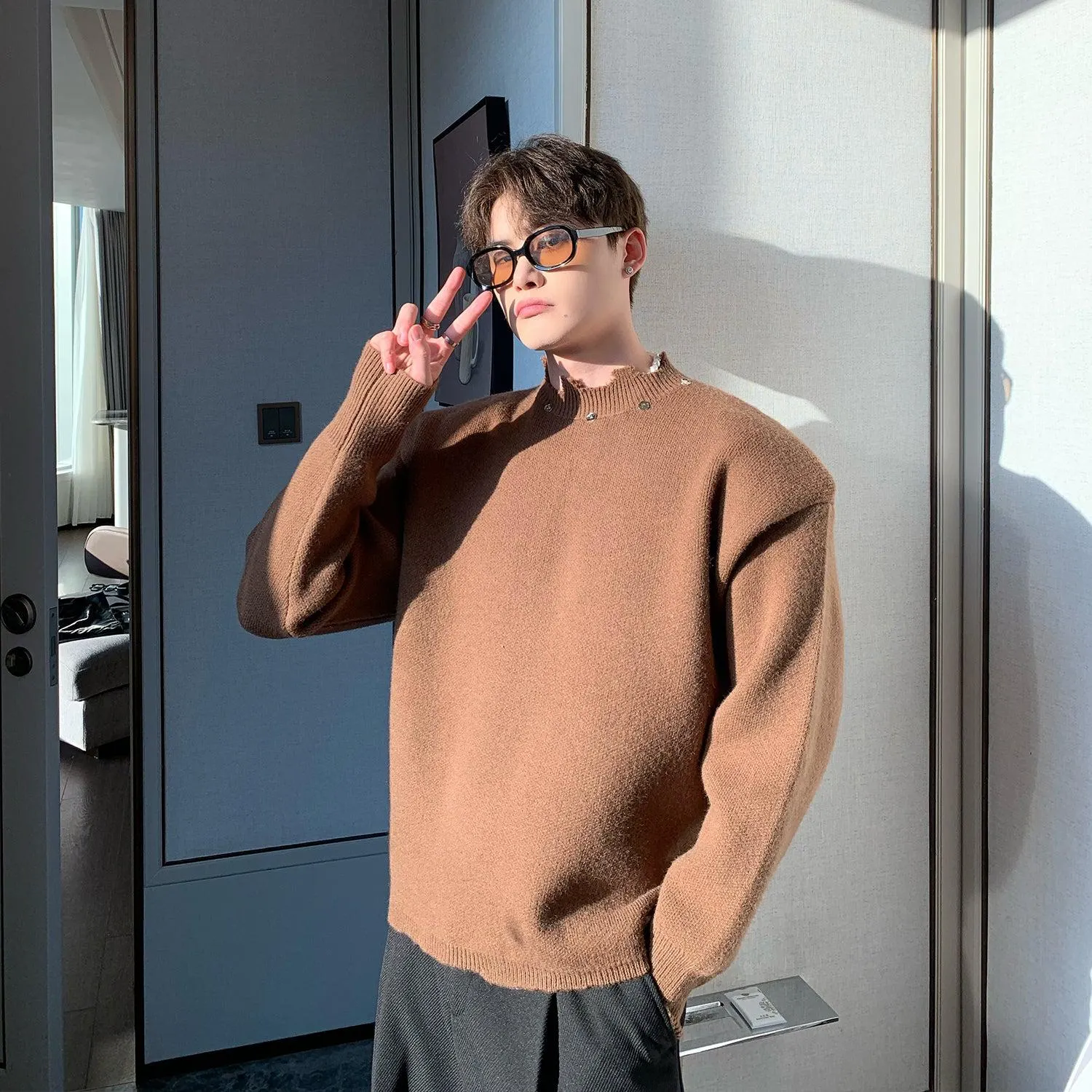 Maxct Ripped Metal Knitted Sweater