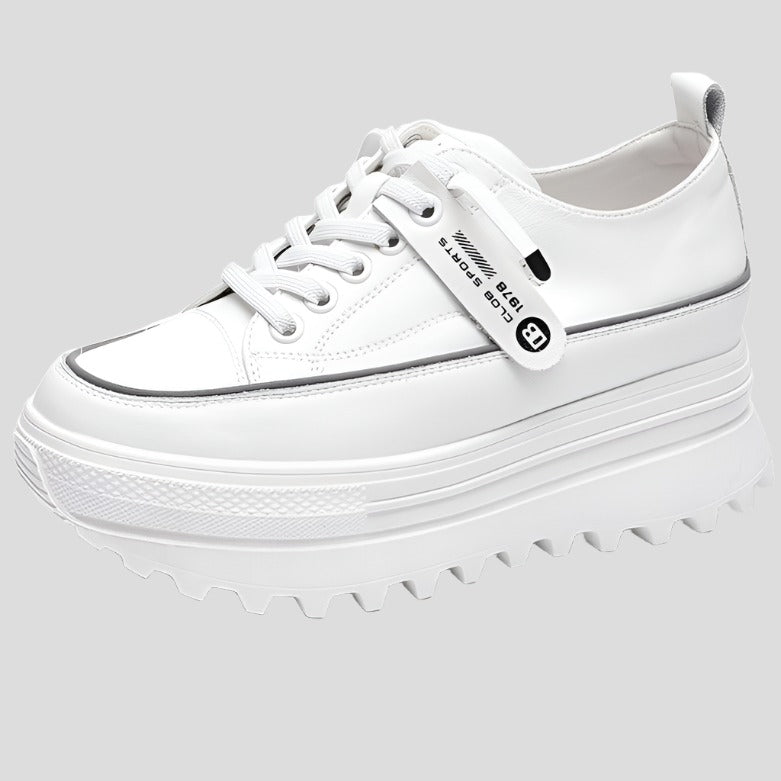 Platform Leather Sneaker Pumps for Women Maxct