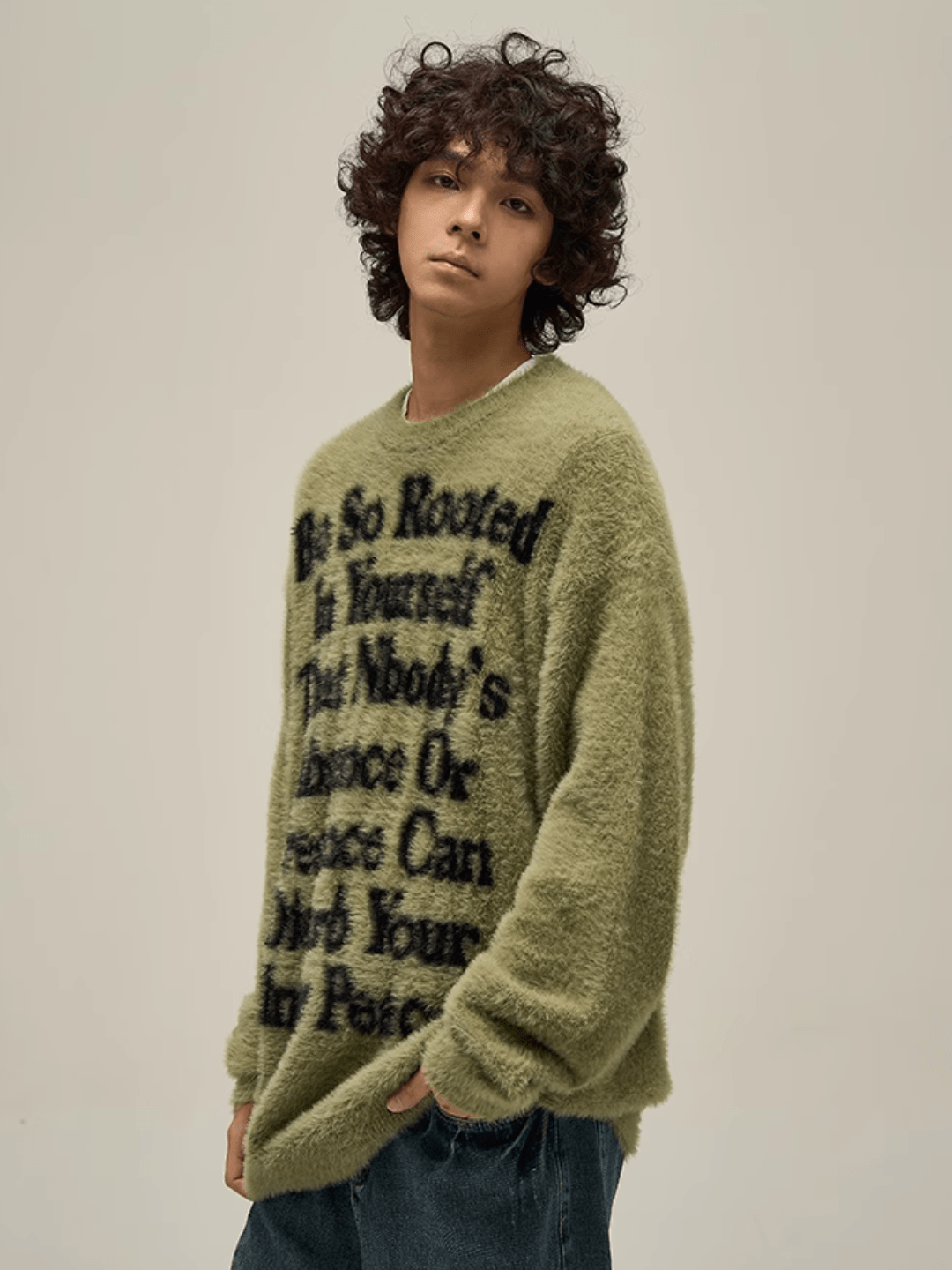 Maxct [Motherfucker] Lazy Wind Round Neck Knit Sweater Na709