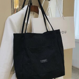 Maxct - Letter Patch Shoulder Tote Bag  - Women Tote Bags