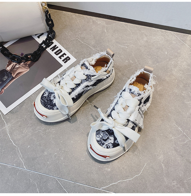 Chunky Canvas Platform Sneakers: Women's Thick Sole - true deals club