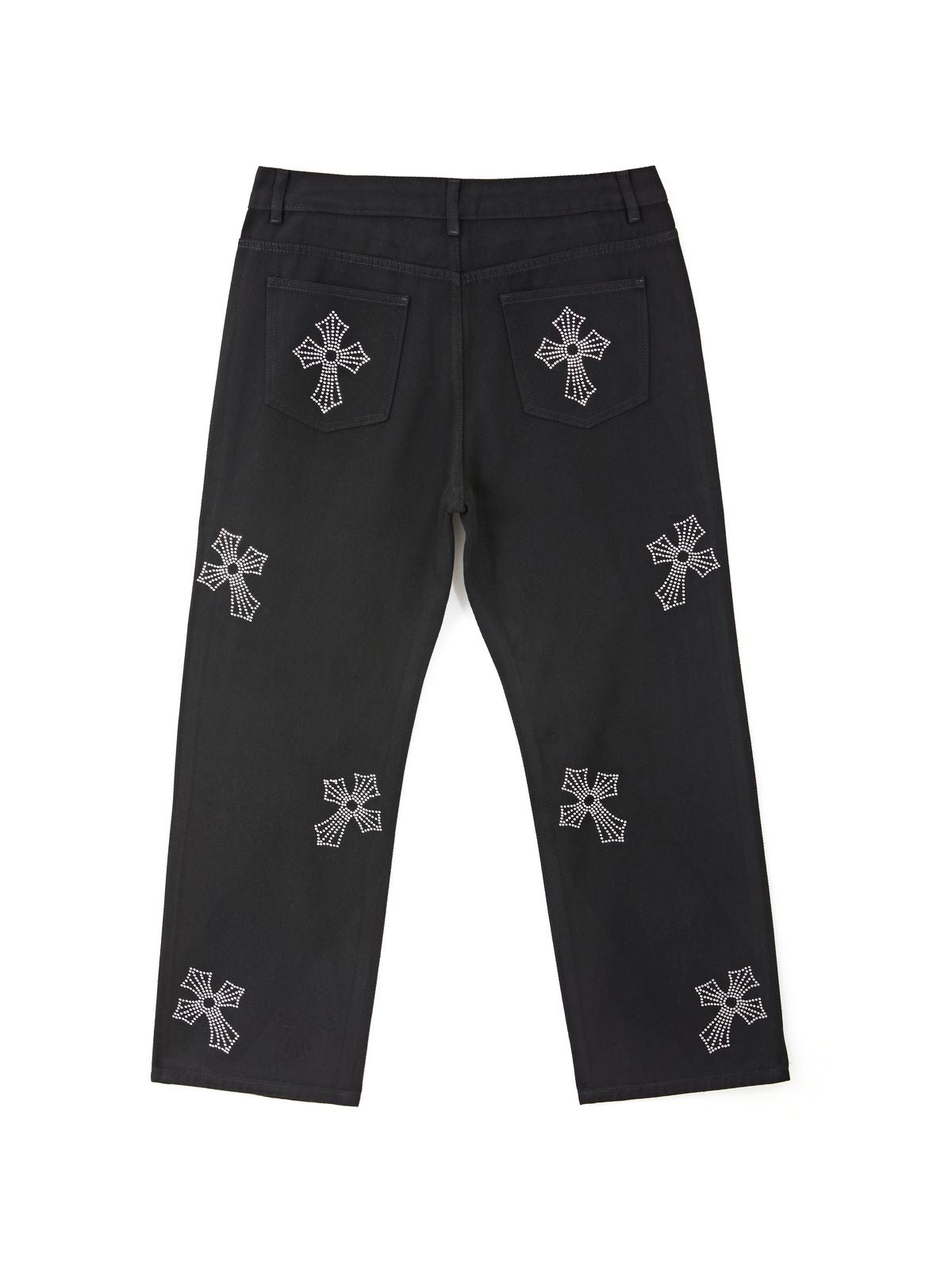 Men's Cross Rhinestone Loose Fit Jeans Maxct