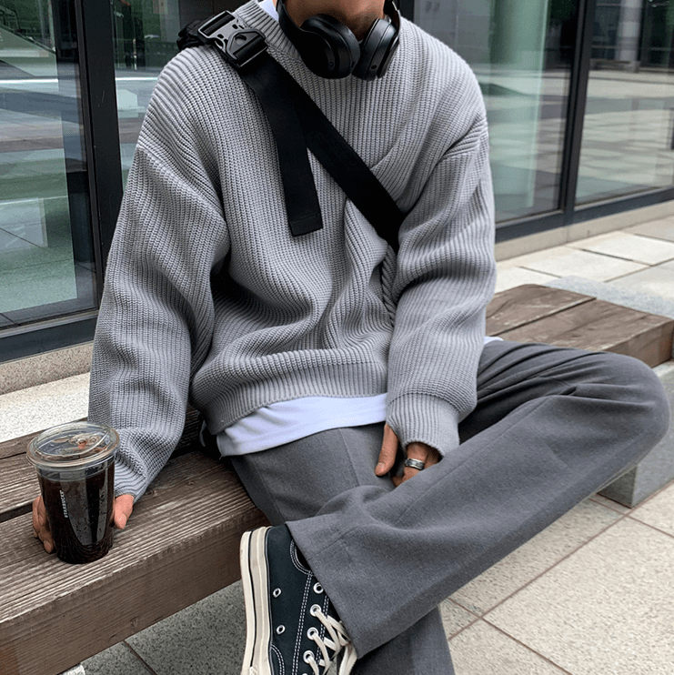 Maxct 6234 Knitted Round Neck Sweater