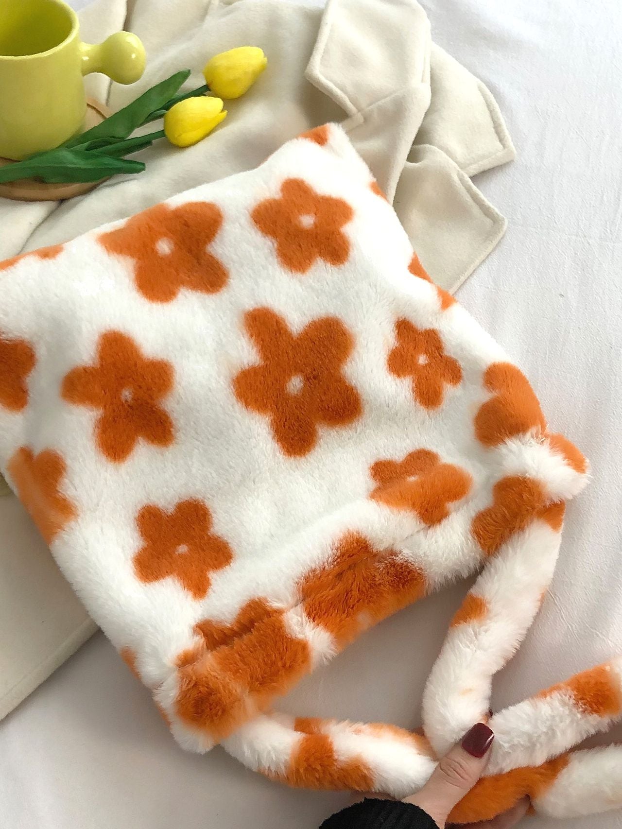Bag For Love - Floral Pattern Fluffy Maxct Bag  - Women Maxct Bags