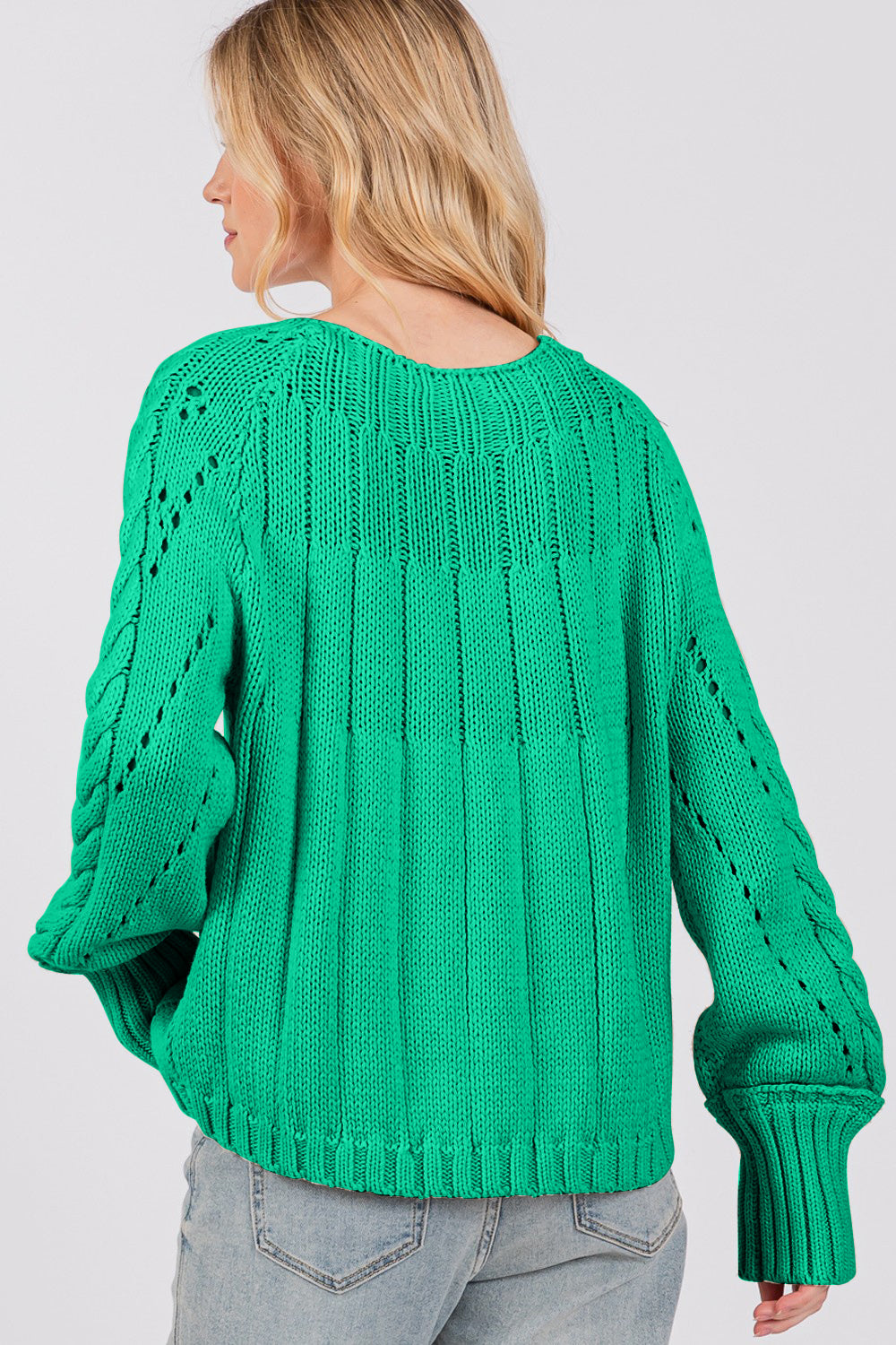Maxct &SAGE + FIG Cable-Knit Long Sleeve Sweater