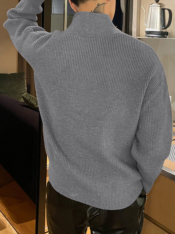 Maxct - Mens Solid Cable Knit Sweater