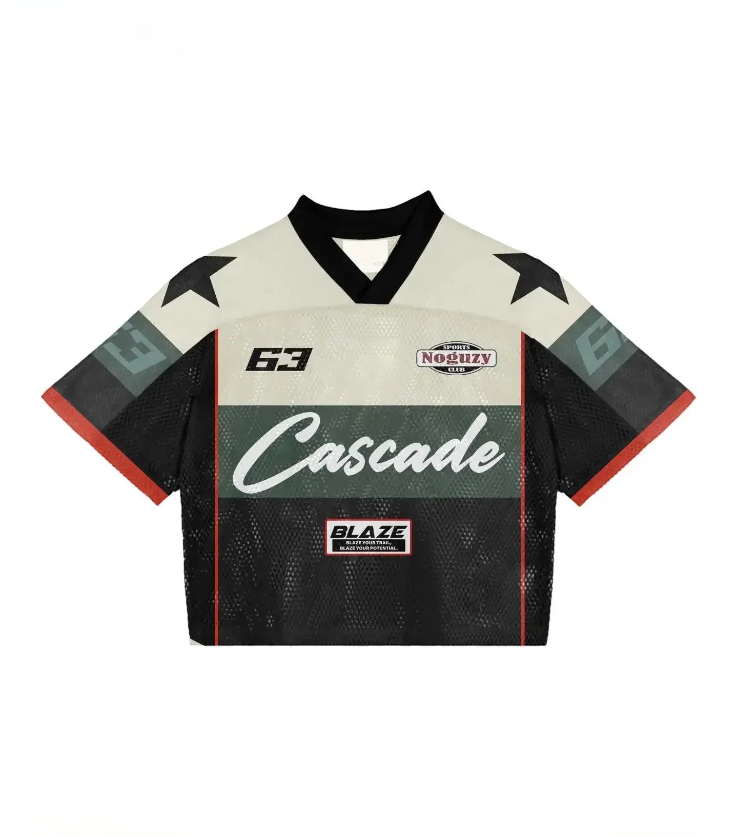 Maxct Summer Trendy Street Retro Hip-hop Jersey Football Clothes Couple Short-sleeved T-shirt Y2K Trend Splicing Number 33 Tops