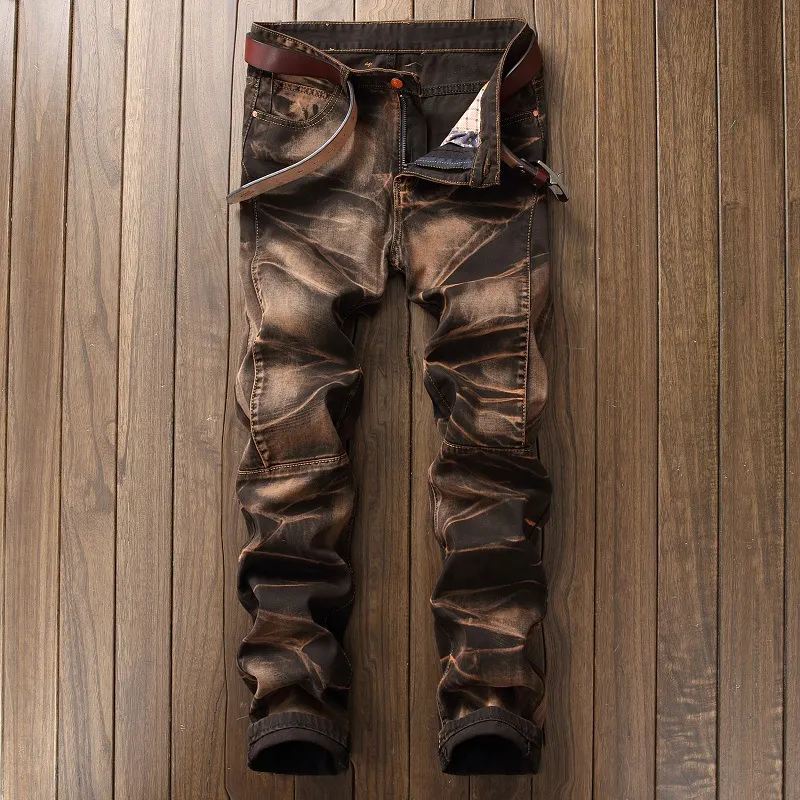 Men's New Zipper Distressed Straight Retro Jeans Best Sellers