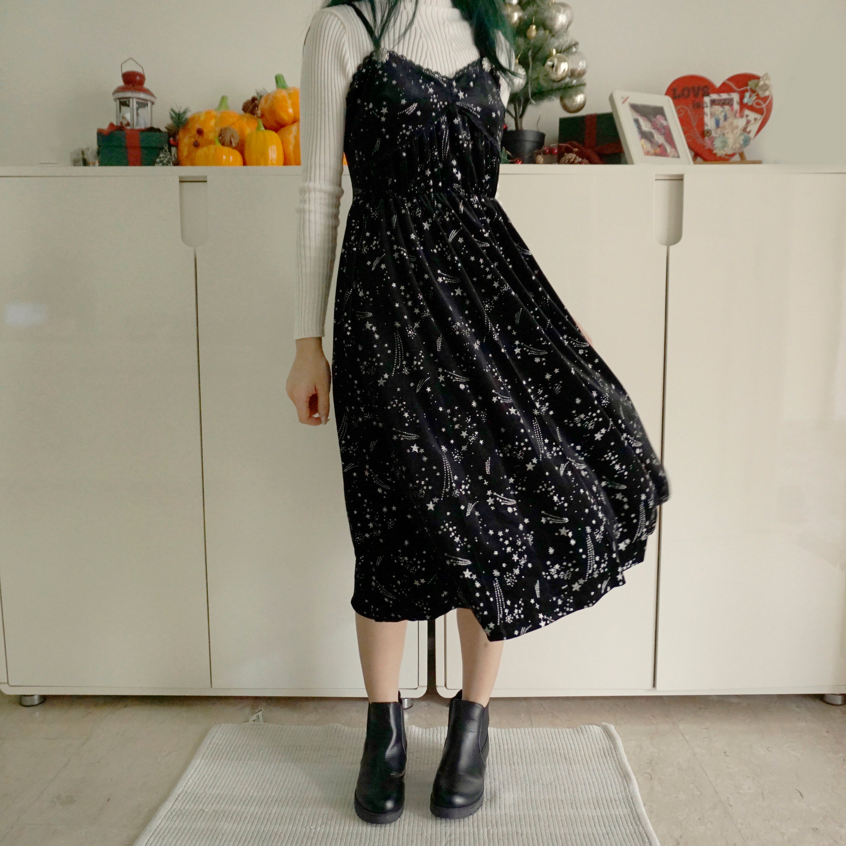 Starry Velvet Cami Midi Dress Maxct