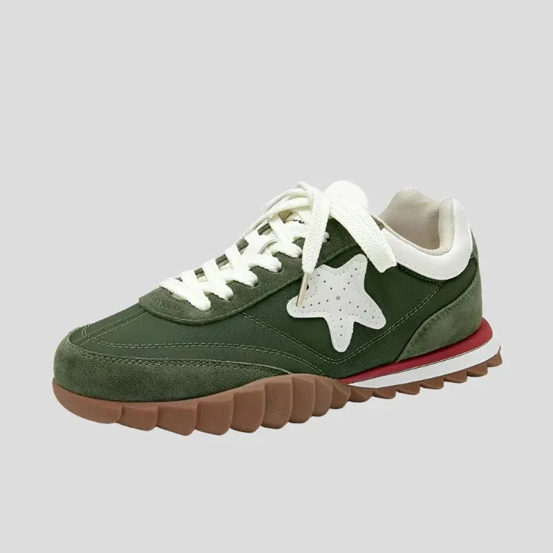 Star Applique Suede Patchwork Women's Casual Sneakers Maxct