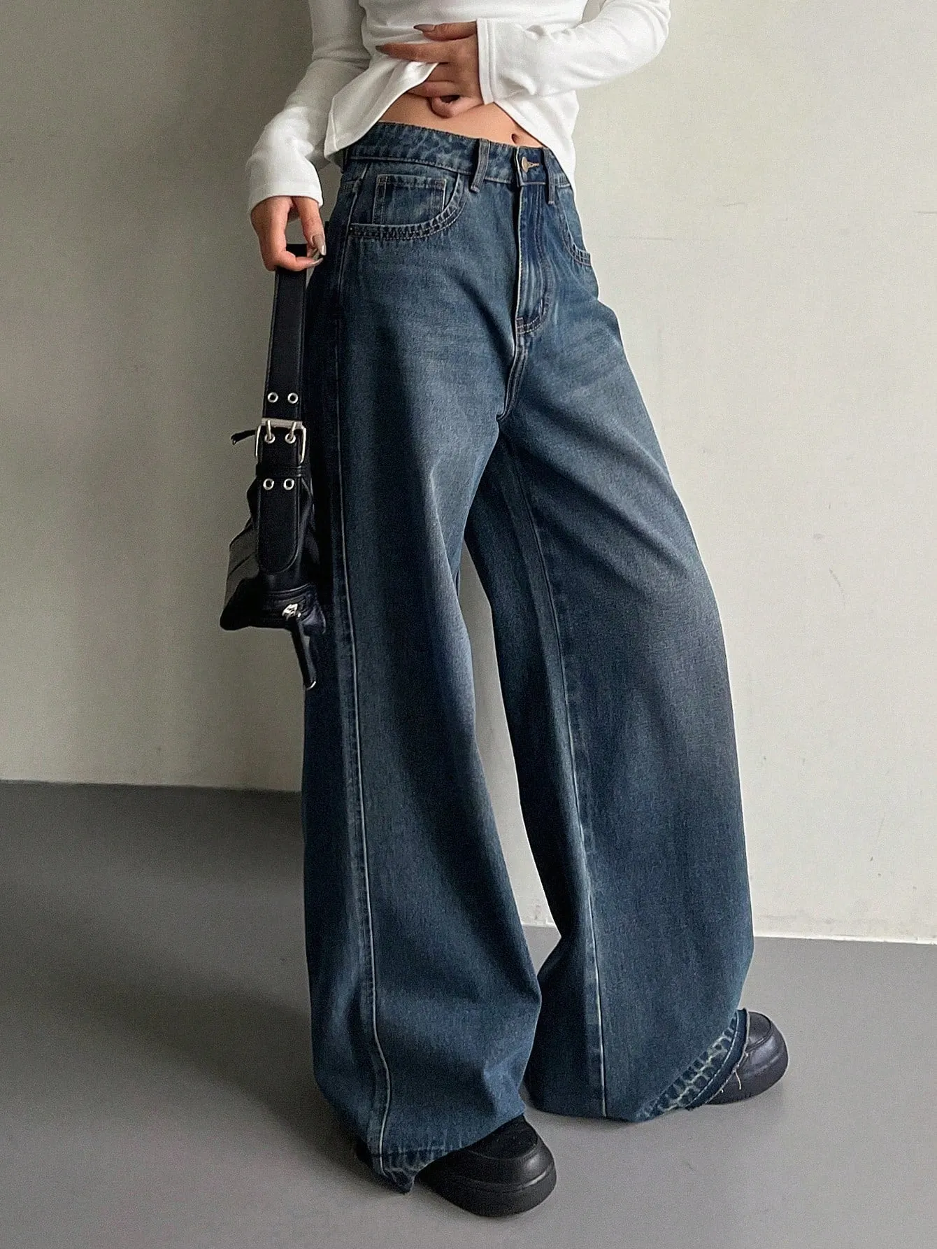 Maxct Ladies' Fashionable Wide Leg Denim Pants