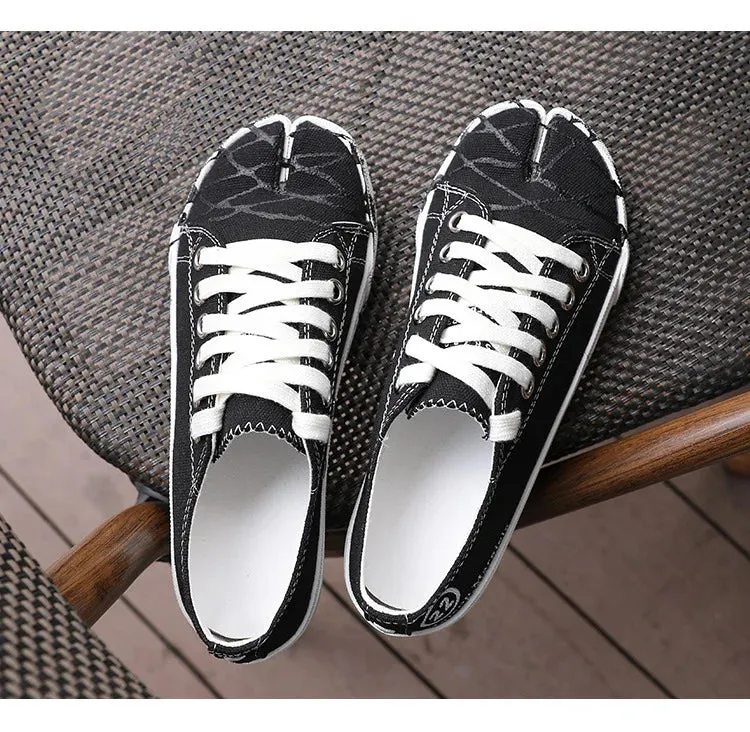 Tabi Sneakers Splashing Ink Canvas - Women's Split Toe Shoes Maxct