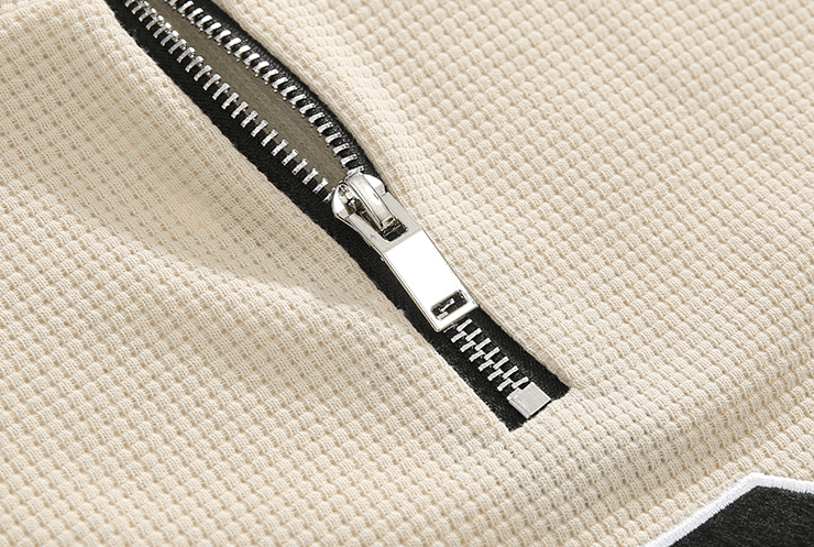 Maxct 6684 Waffle Knit Half Zip-Up Colorado Collar Sweater