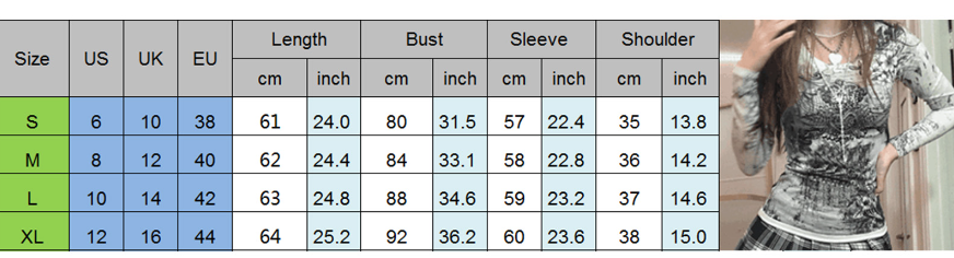 Mall Goth 2000s Retro Pullovers Tops Vintage Graphics Y2K Loose T Shirt Chic Aesthetic Autumn Long Sleeve Tees Grunge Streetwear