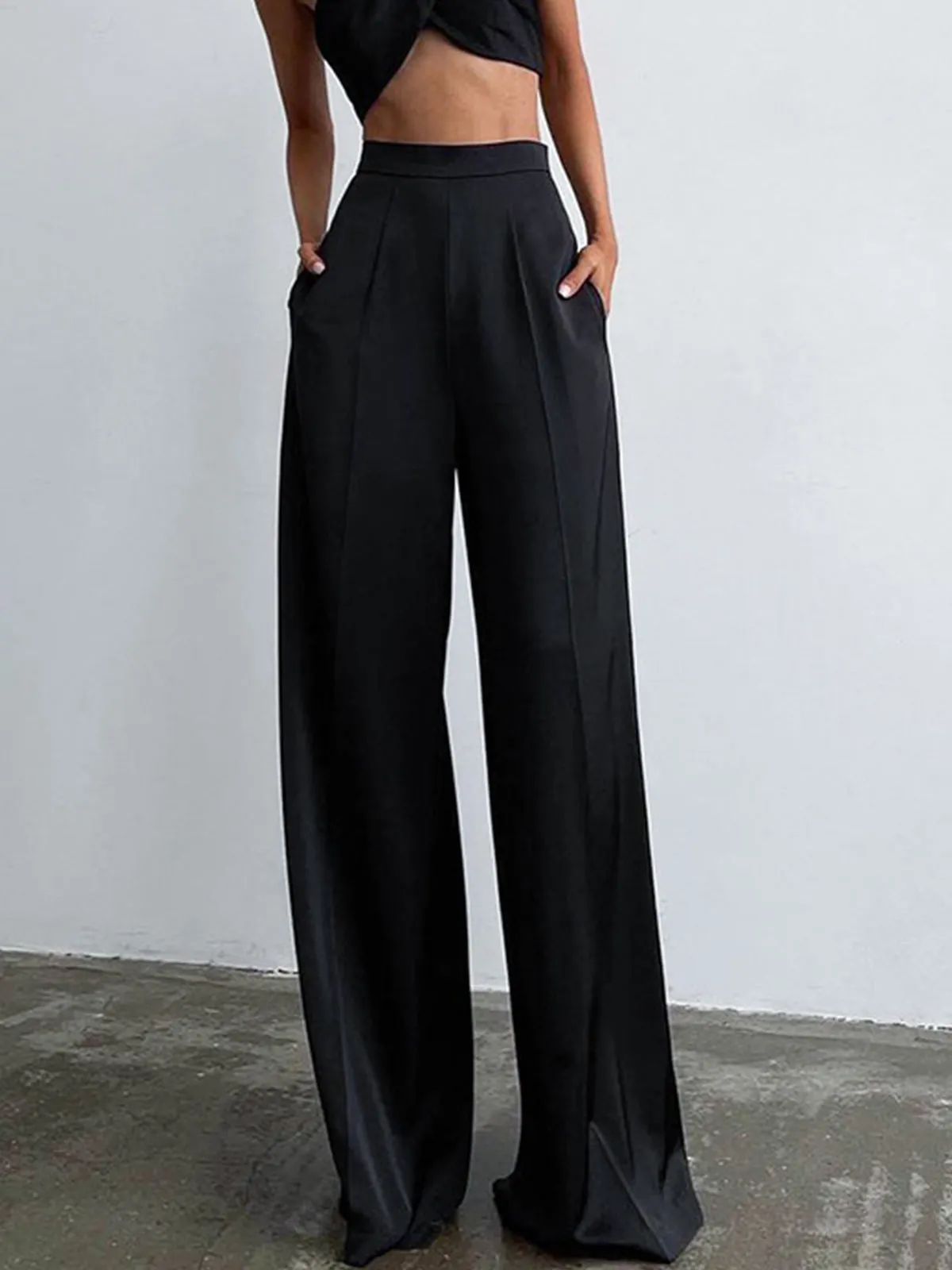 Maxct Oversized Satin Wide Leg Dress Pants