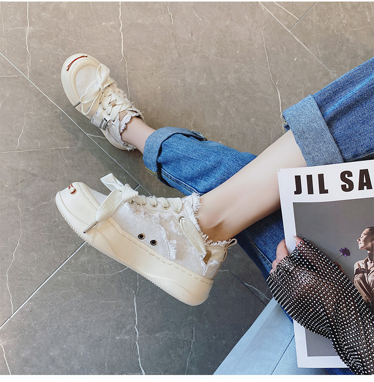 Chunky Canvas Platform Sneakers: Women's Thick Sole - true deals club