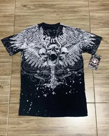 Maxct American Retro High Street Portrait Short-sleeved T-shirt Y2K Summer Hip-hop Printing Loose Round Neck Cotton Washed T-shirt