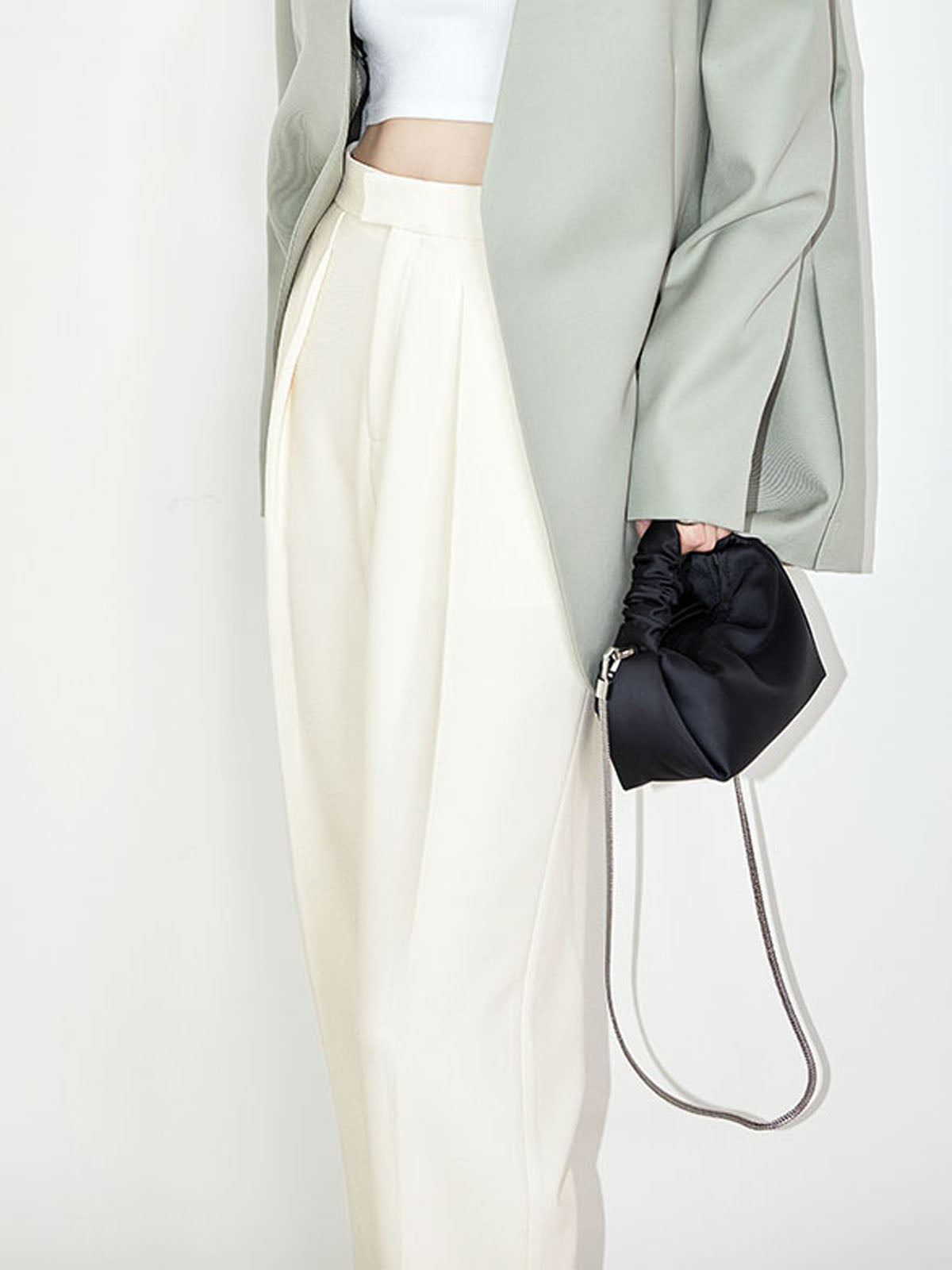 Maxct Effortless Pleated Cropped Pants