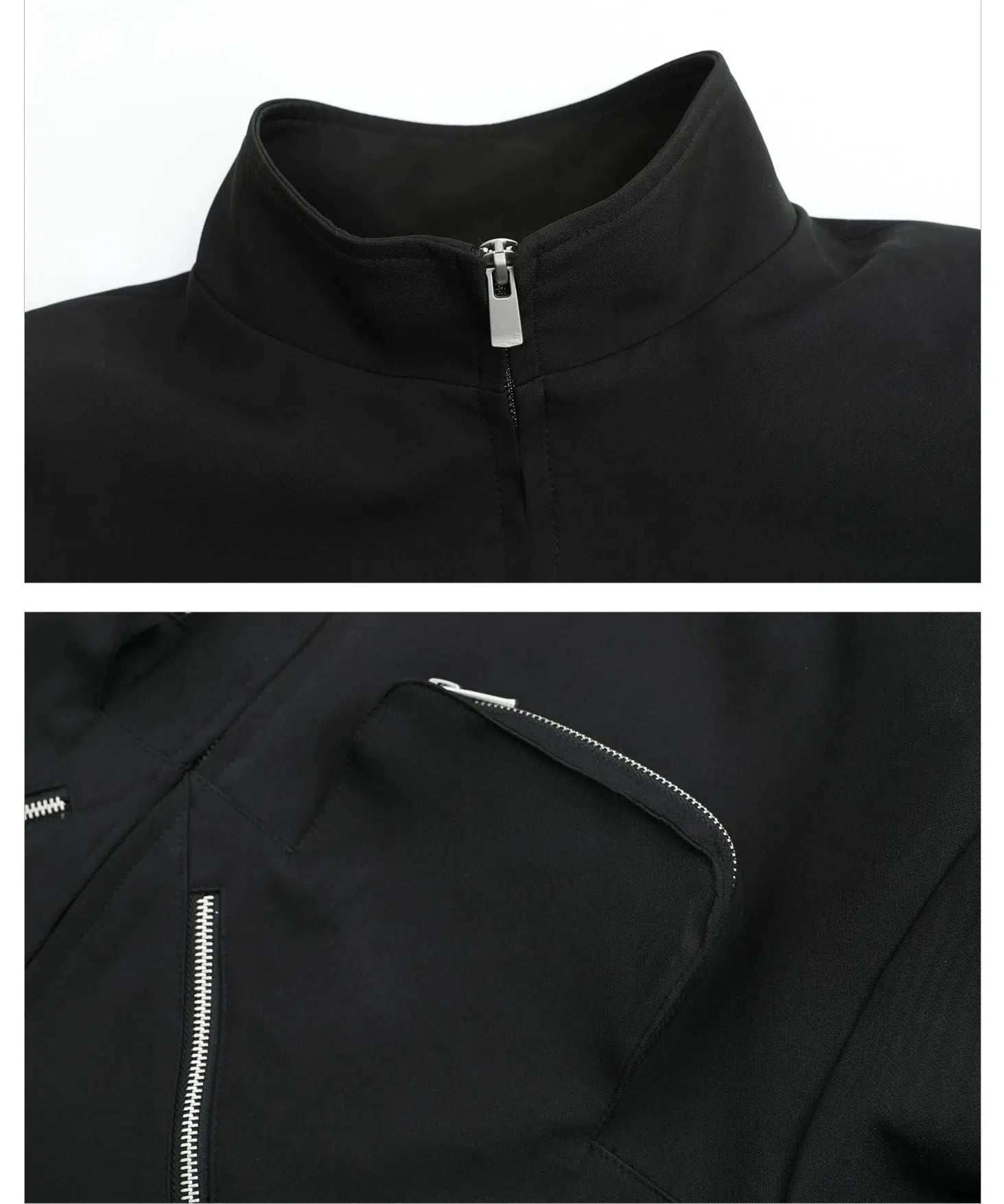 Maxct Black Zip-up Jacket with Shoulder Pads