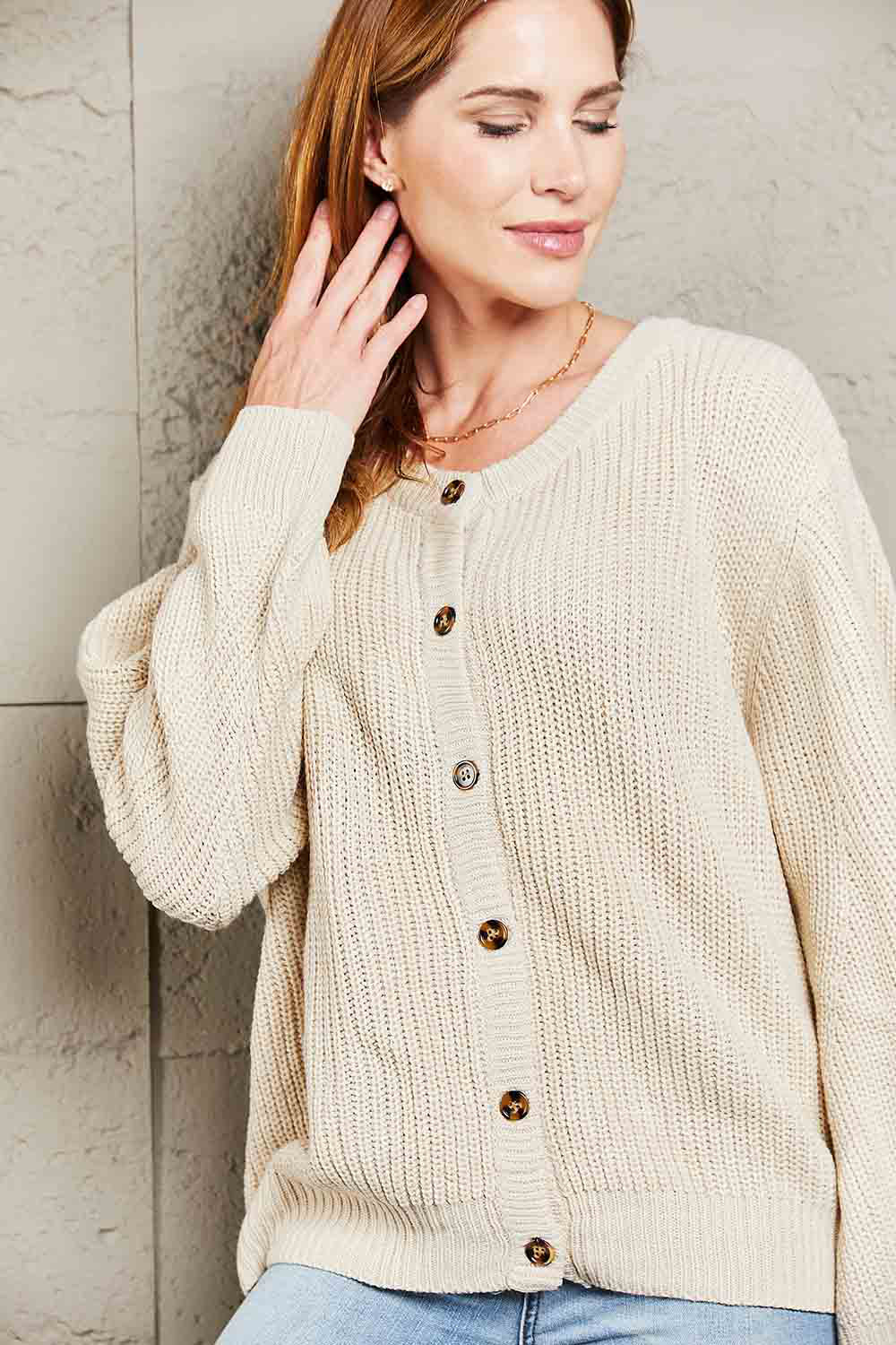 Maxct &Double Take Button Down Rib-Knit Reversible Sweater