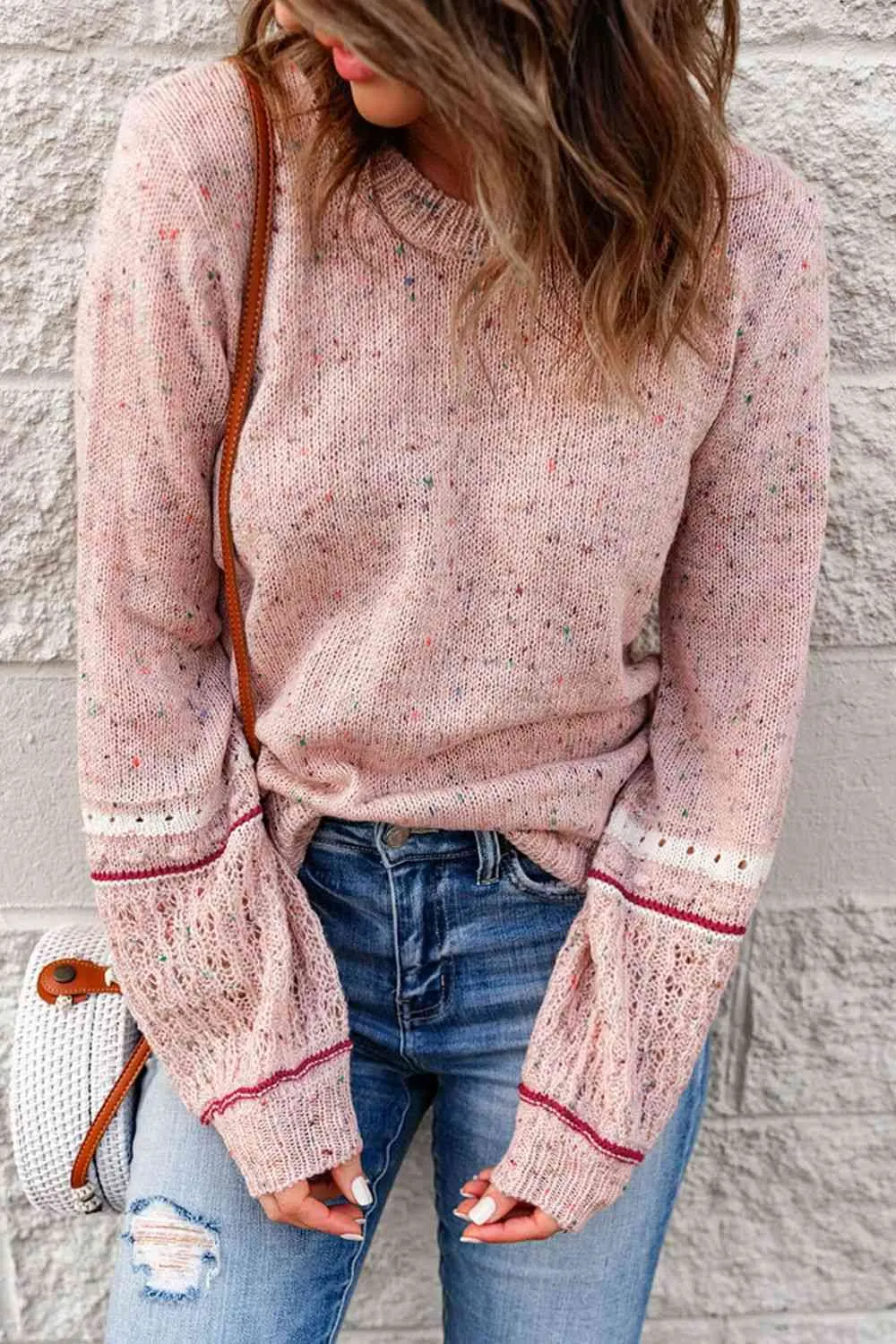 Maxct &Multicolored Pilling Detail Ribbed Trim Sweater - Image 4