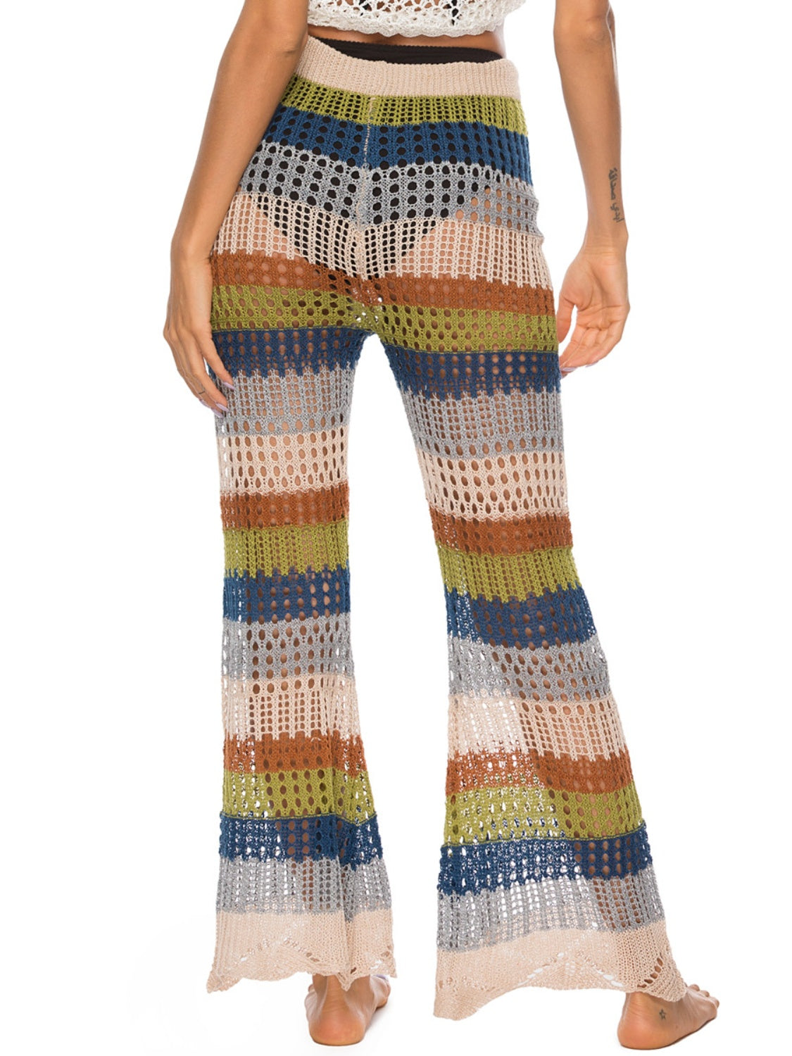 Maxct &Drawstring Cutout Contrast Swim Pants