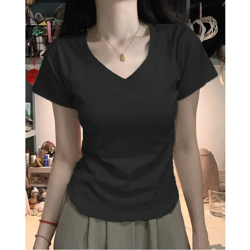 Maxct Shoulder T-Shirt Women's Spring and Autumn Outer Wearing Tight Waist Slim-Fit Pure Cotton Winter Inner Base Shirt New Long Sleeve Top