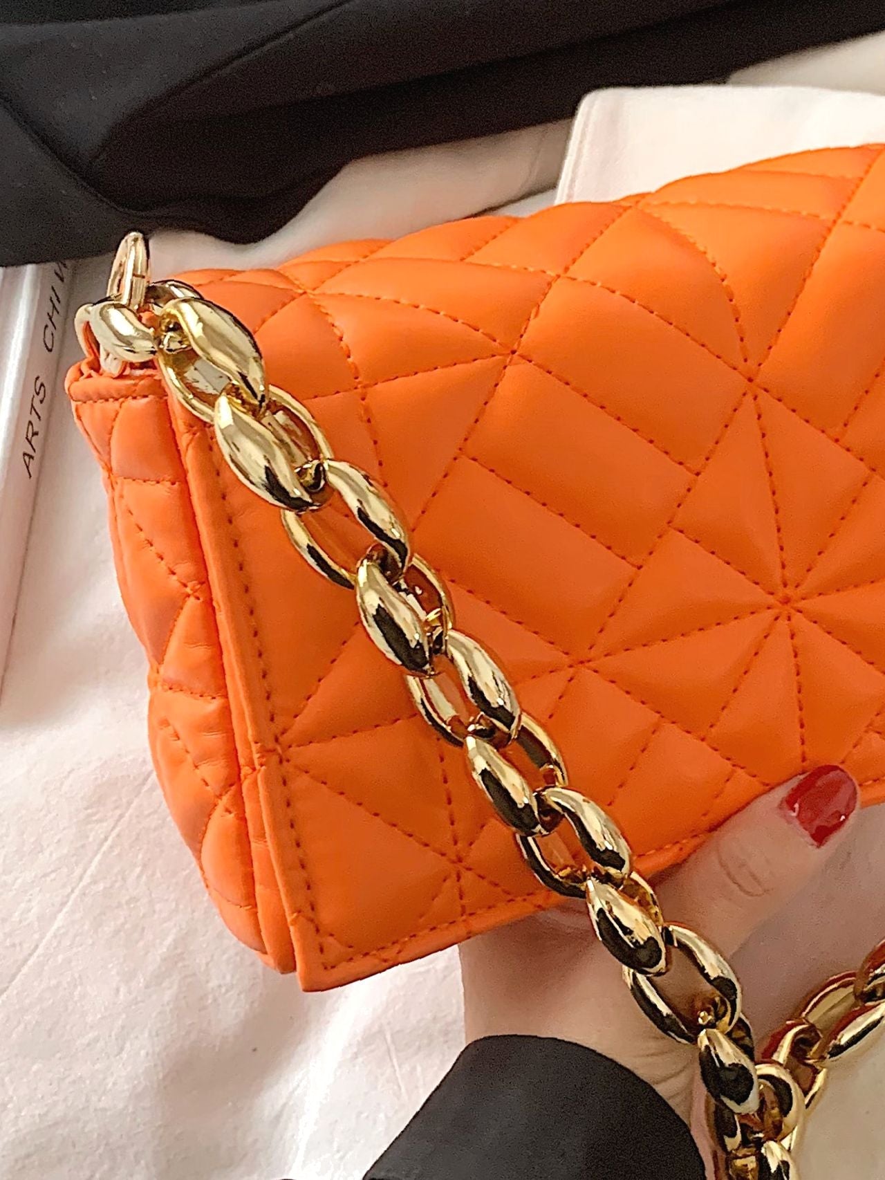 Bag For Love - Minimalist Quilted Flap Square Bag - Women Maxct Bags