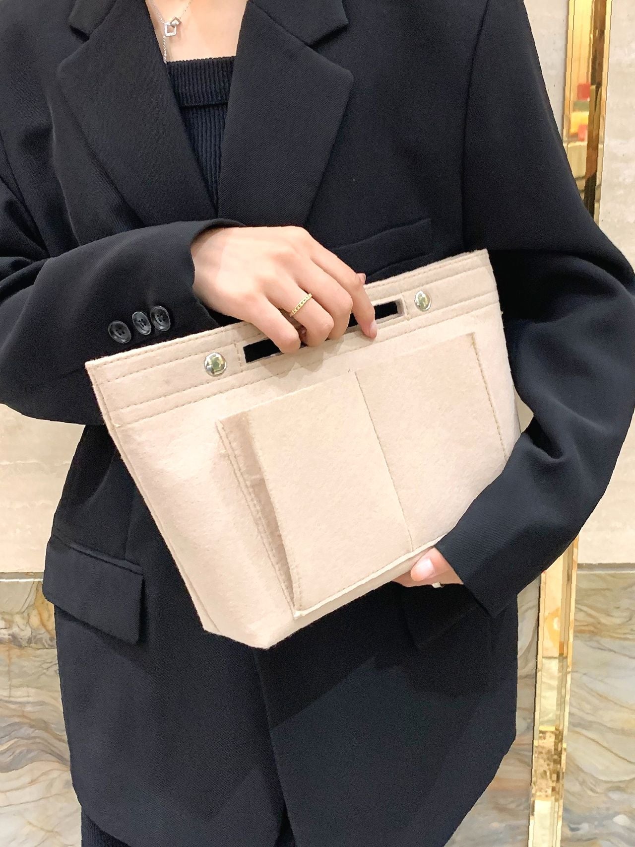 Maxct - Snap Button Bag Insert  - Women Tote Bags