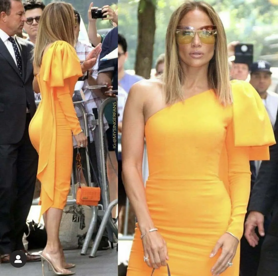 High-end Women's Rich And Golden Style Bandage Dress Three-dimensional Big Bow Shoulder Waisted Dinner Cocktail Dress