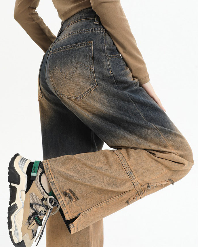 One Way Ticket Brown Aesthetic Jeans Maxct