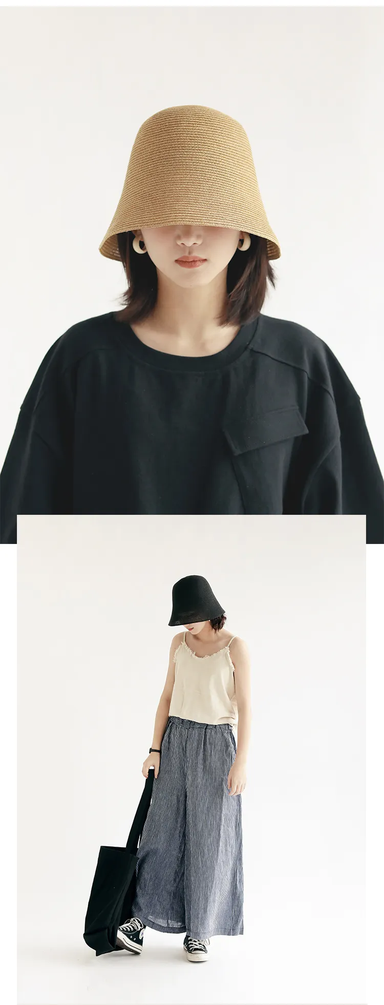 Spring and Summer Female Japanese Style Shopping Bucket Hat