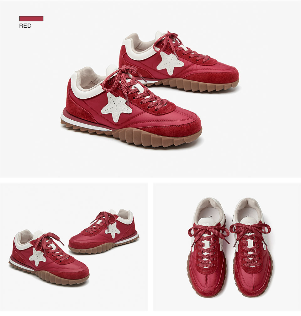 Star Applique Suede Patchwork Women's Casual Sneakers - true deals club