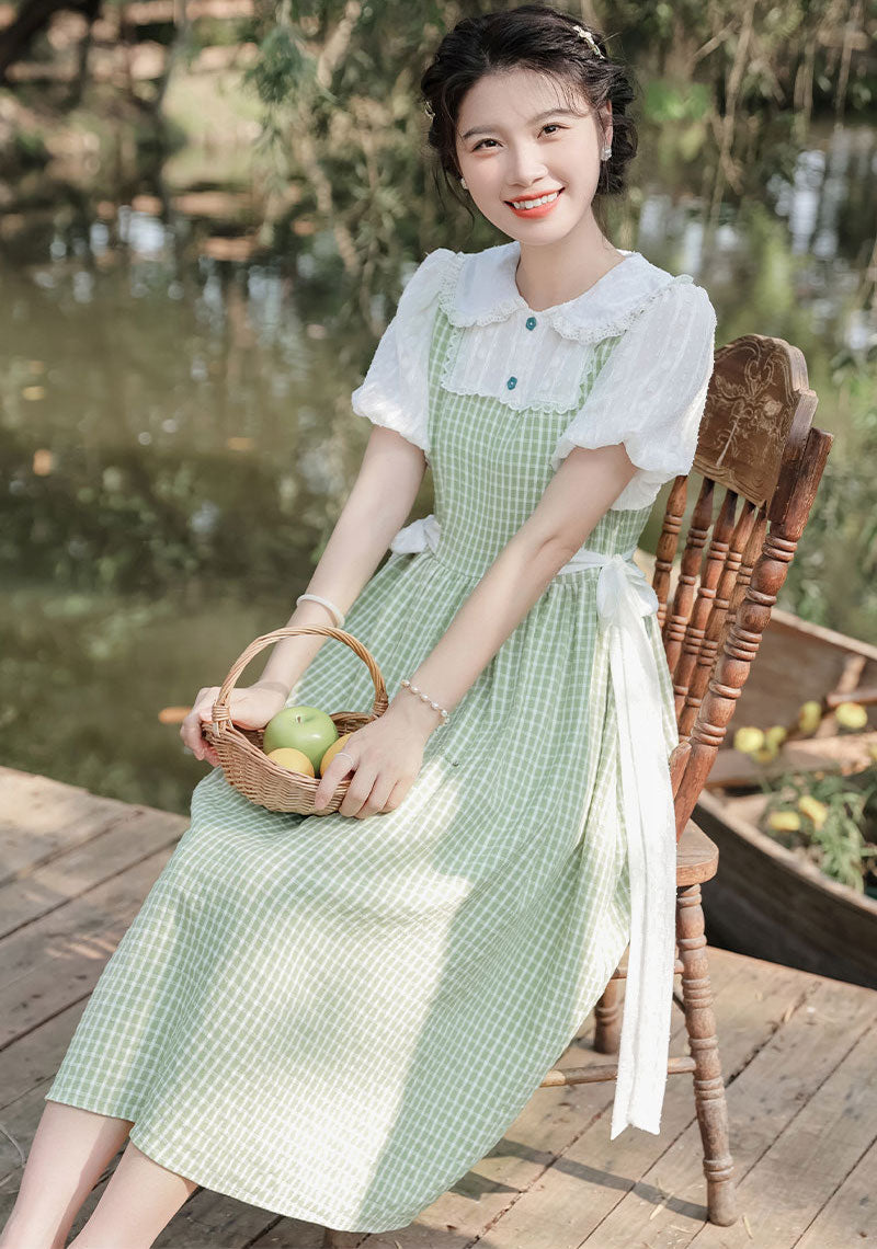 Gingham Picnic Twofer Dress Maxct