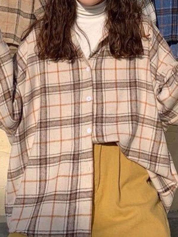 Maxct Checkered Print Button Blouse