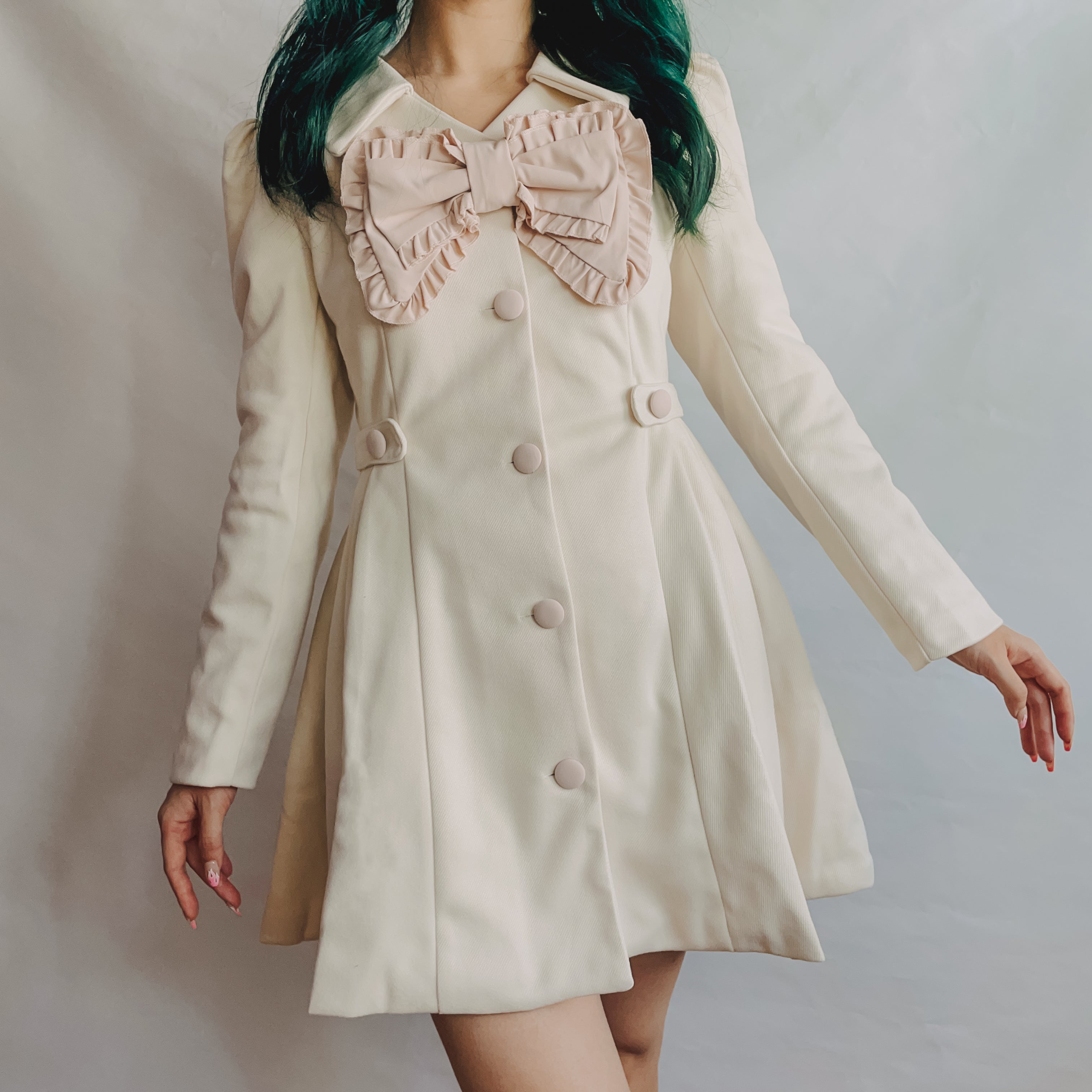 Sweet Bow Dress Coat Maxct