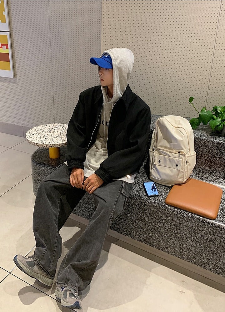 Maxct Oversized Collar Harrington Jacket