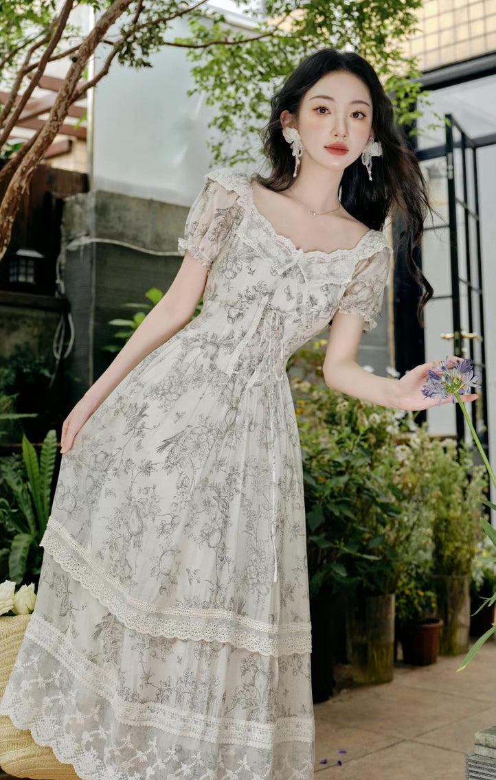 Porcelain Sketch Midi Dress Maxct