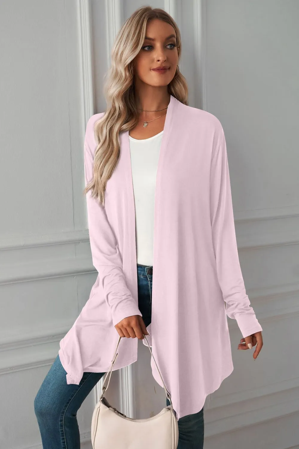 Maxct &Open Front Long Sleeve Cardigan