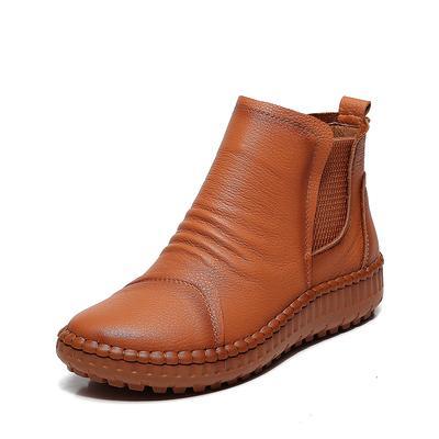 Maxct Women Pleated Soft Soled Flat Ankle Boots