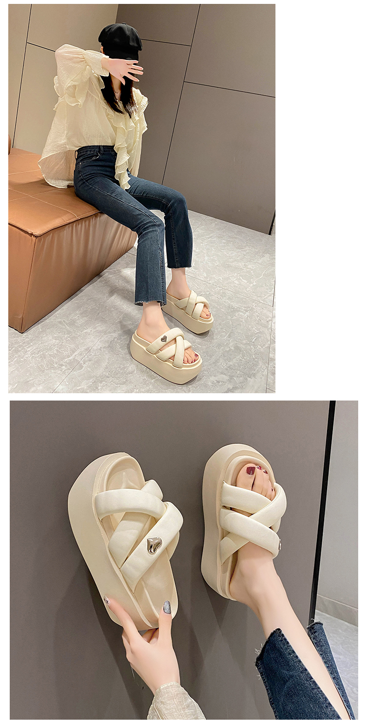 Chunky Sandals Women's 8CM Thick Bottom Wedge - true deals club