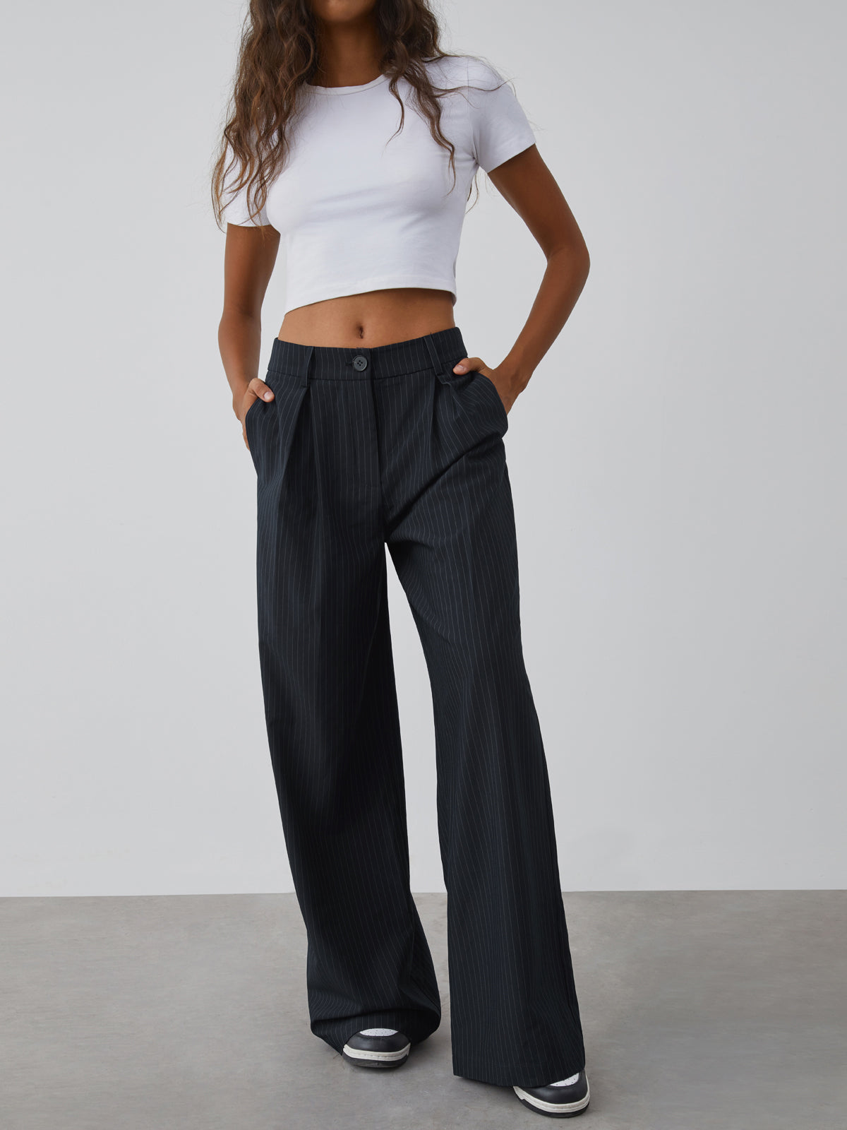 Maxct Shock Value Pinstripe Wide Leg Dress Pants