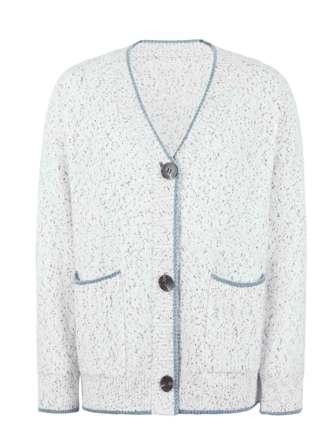 Maxct &Button Down V-Neck Cardigan with Pockets