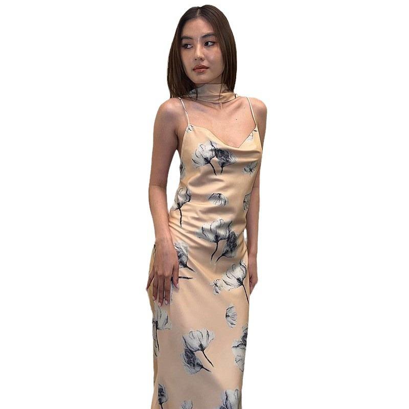 Maxct Style Hot Women's 2024 Summer New Fashion Printing Sexy Backless Lace Dress Foreign Trade Wholese - Image 5