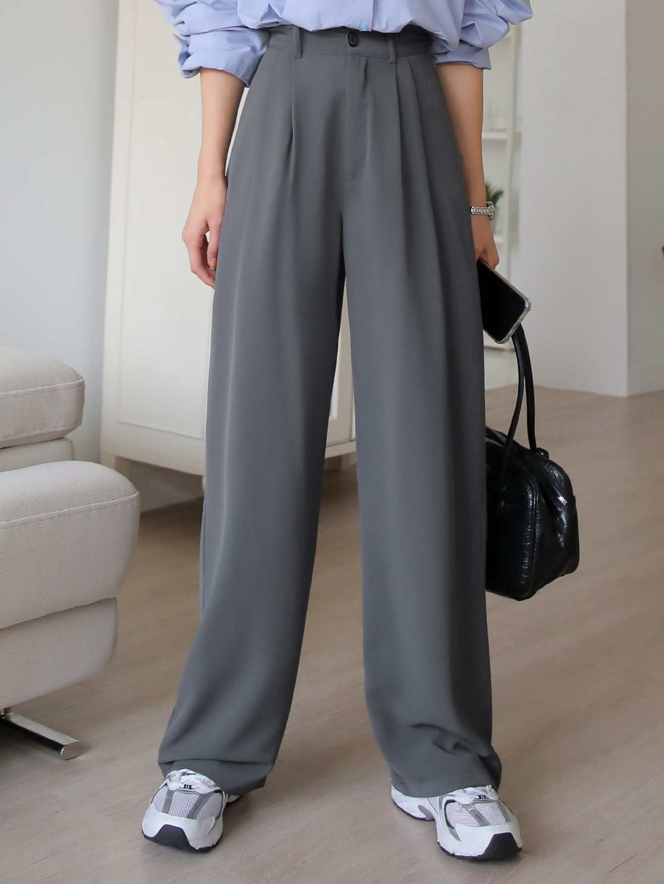 Maxct Fold Pleated Slant Pocket Pants